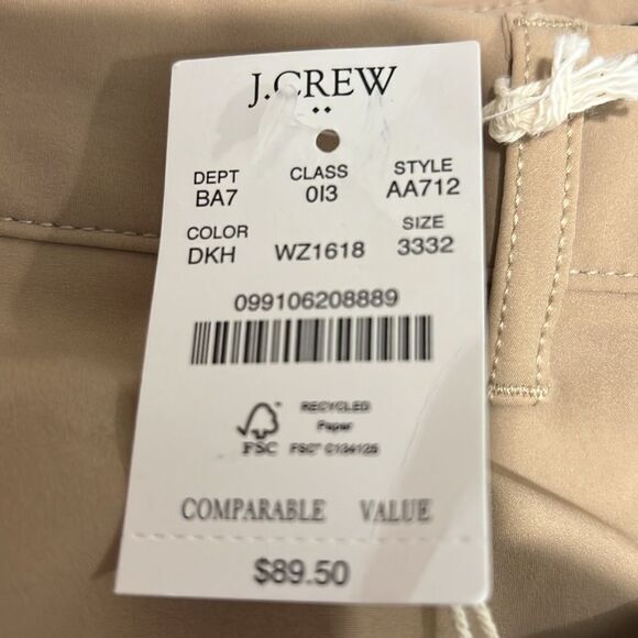 J. Crew Factory Slim-fit tech pant in Dark Khaki NWT - Picture 7 of 15